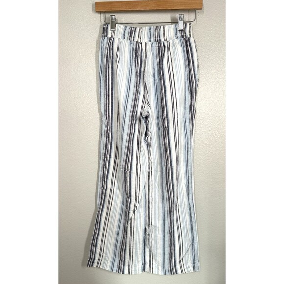 Briggs Ladies' Linen Blend Pull‎ On Wide Leg Striped Pants Size XS Coastal Beach - Picture 8 of 14